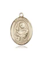 St. Clare of Assisi Medal<br/>7028 Oval, 14kt Gold