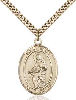 St. Jane of Valois Medal<br/>7029 Oval, Gold Filled