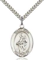 St. Jane of Valois Medal<br/>7029 Oval, Sterling Silver