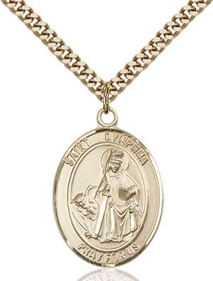 St. Dymphna Medal<br/>7032 Oval, Gold Filled