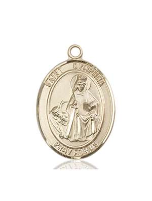 St. Dymphna Medal<br/>7032 Oval, 14kt Gold