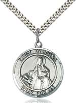 St. Dymphna Medal<br/>7032 Round, Sterling Silver