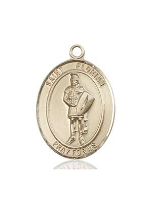 St. Florian Medal<br/>7034 Oval, 14kt Gold