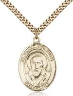 St. Francis de Sales Medal<br/>7035 Oval, Gold Filled