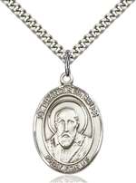 St. Francis de Sales Medal<br/>7035 Oval, Sterling Silver