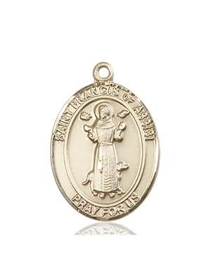 St. Francis of Assisi Medal<br/>7036 Oval, 14kt Gold