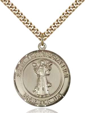 St. Francis of Assisi Medal<br/>7036 Round, Gold Filled