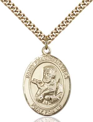St. Francis Xavier Medal<br/>7037 Oval, Gold Filled