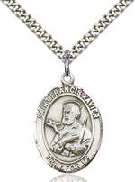 St. Francis Xavier Medal<br/>7037 Oval, Sterling Silver