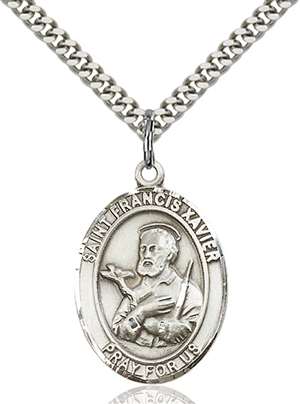 St. Francis Xavier Medal<br/>7037 Oval, Sterling Silver