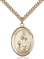 St. Genesius of Rome Medal<br/>7038 Oval, Gold Filled