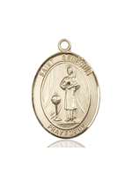 St. Genesius of Rome Medal<br/>7038 Oval, 14kt Gold