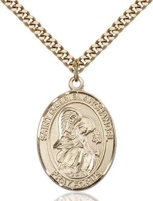 St. Gabriel the Archangel Medal<br/>7039 Oval, Gold Filled