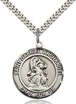 St. Gabriel the Archangel Medal<br/>7039 Round, Sterling Silver