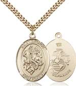 St. George Medal<br/>7040 Oval, Gold Filled