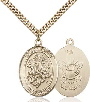 St. George Medal<br/>7040 Oval, Gold Filled
