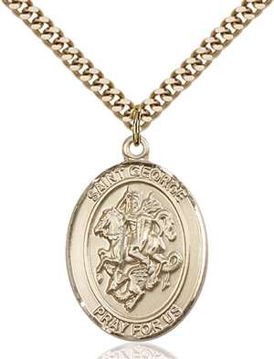 St. George/Paratrooper Medal<br/>7040 Oval, Gold Filled
