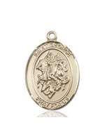 St. George Medal<br/>7040 Oval, 14kt Gold