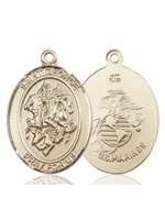St. George Medal<br/>7040 Oval, 14kt Gold