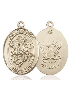 St. George Medal<br/>7040 Oval, 14kt Gold