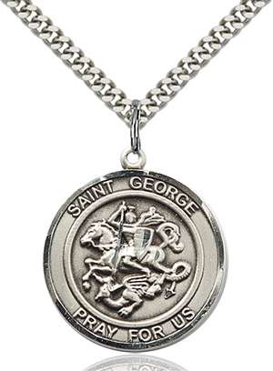 St. George Medal<br/>7040 Round, Sterling Silver