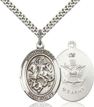 St. George Medal<br/>7040 Oval, Sterling Silver