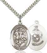 St. George Medal<br/>7040 Oval, Sterling Silver