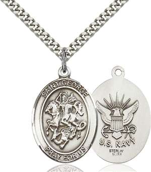 St. George Medal<br/>7040 Oval, Sterling Silver