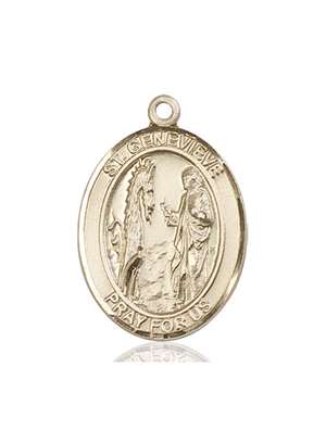 St. Genevieve Medal<br/>7041 Oval, 14kt Gold