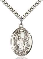St. Genevieve Medal<br/>7041 Oval, Sterling Silver
