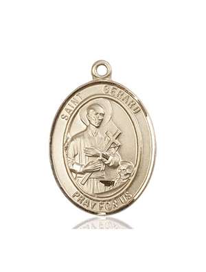 St. Gerard Majella Medal<br/>7042 Oval, 14kt Gold