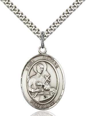 St. Gerard Majella Medal<br/>7042 Oval, Sterling Silver
