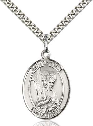 St. Helen Medal<br/>7043 Oval, Sterling Silver