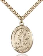 St. Hubert of Liege Medal<br/>7045 Oval, Gold Filled
