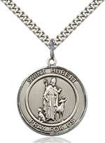 St. Hubert of Liege Medal<br/>7045 Round, Sterling Silver