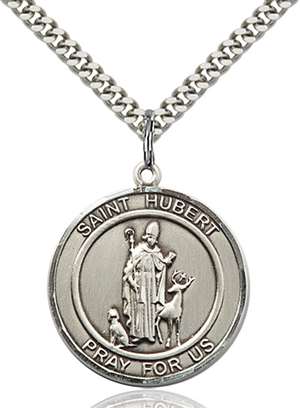 St. Hubert of Liege Medal<br/>7045 Round, Sterling Silver