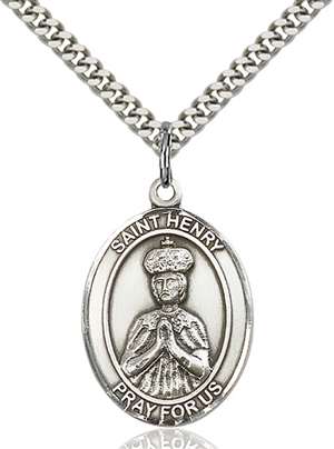 St. Henry II Medal<br/>7046 Oval, Sterling Silver