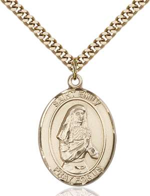 St. Emily de Vialar Medal<br/>7047 Oval, Gold Filled