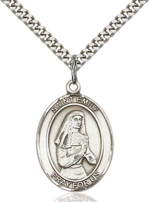 St. Emily de Vialar Medal<br/>7047 Oval, Sterling Silver