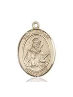 St. Isidore of Seville Medal<br/>7049 Oval, 14kt Gold