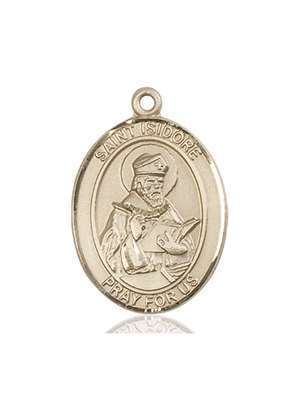 St. Isidore of Seville Medal<br/>7049 Oval, 14kt Gold