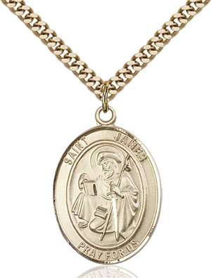 St. James the Greater Medal<br/>7050 Oval, Gold Filled