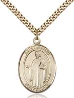St. Justin Medal<br/>7052 Oval, Gold Filled