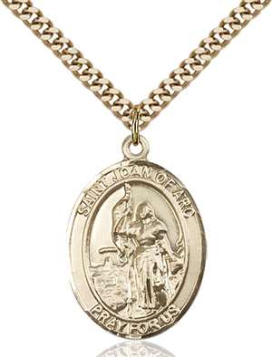 St. Joan of Arc Medal<br/>7053 Oval, Gold Filled