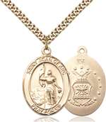 St. Joan Of Arc / Air Force Medal<br/>7053 Oval, Gold Filled