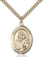 St. Joan Of Arc / Army Medal<br/>7053 Oval, Gold Filled