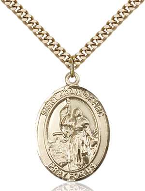 St. Joan Of Arc / Army Medal<br/>7053 Oval, Gold Filled