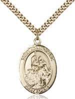 St. Joan Of Arc /Coast Guard Medal<br/>7053 Oval, Gold Filled
