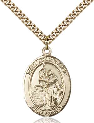 St. Joan Of Arc /Coast Guard Medal<br/>7053 Oval, Gold Filled