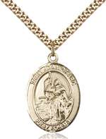 St. Joan Of Arc / Marines Medal<br/>7053 Oval, Gold Filled